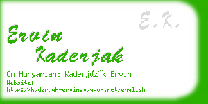 ervin kaderjak business card